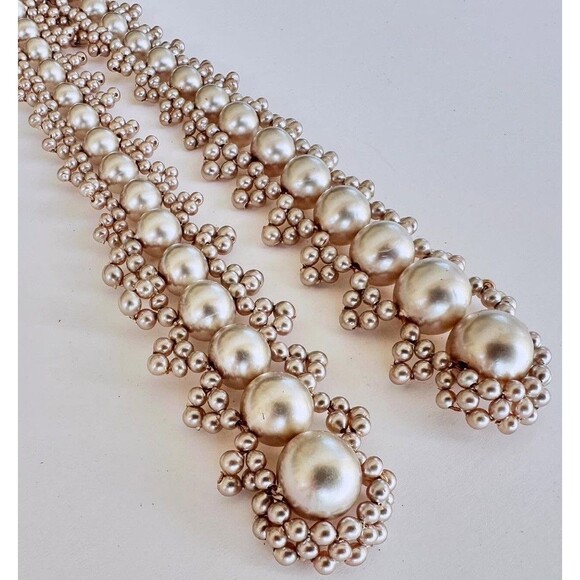 Vintage French Art Deco Glass Faux Pearl Lariat Necklace Circa 1920s-1930s. - Picture 4 of 16